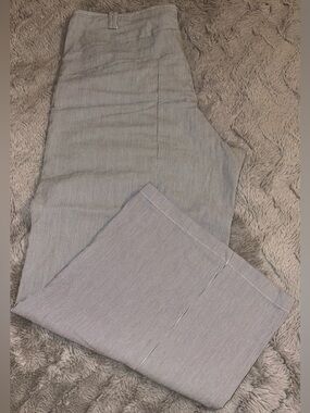Habitat Clothes to Live In grey/white striped wide leg cropped pants Size Large
